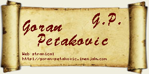 Goran Petaković vizit kartica